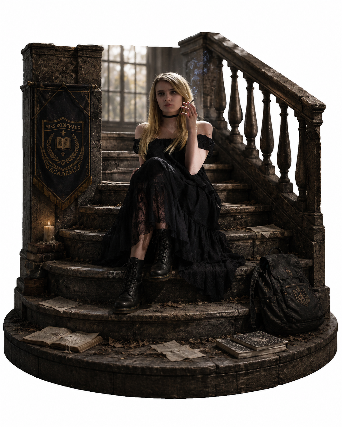 Madison Montgomery Gothic Academy 3D Diorama | Witch Collector Statue | Dark Academia Display | Horror Inspired Miniature