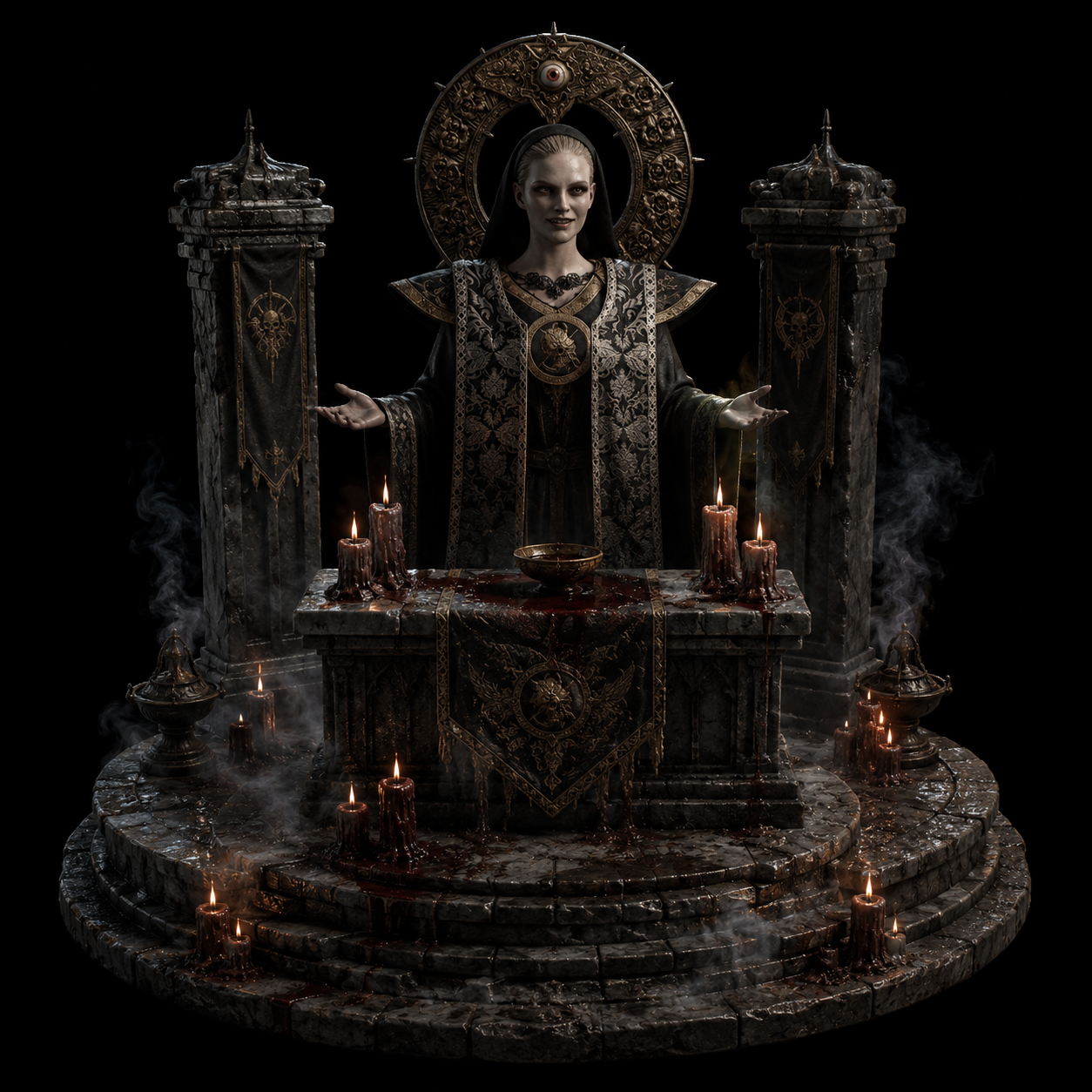 Mother Miranda 3D Hand-Painted Diorama | Resident Evil Village Inspired Statue | Handmade Gothic Horror Collector Display