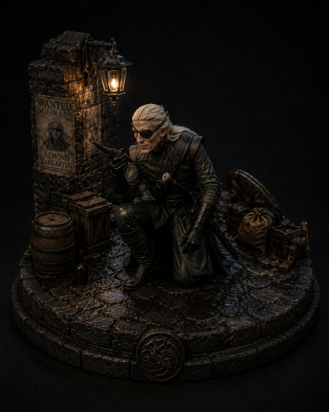 Aemond Targaryen 3D Figurine | Hand Painted Prince of House Targaryen Collectible | Fantasy Display Statue | Dragon Rider Gift