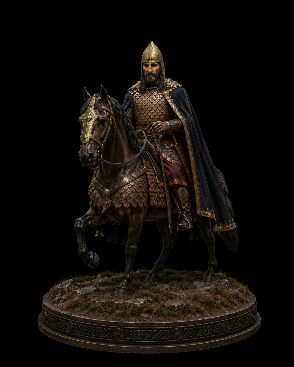 Saladin 3D Statue | Sultan of Egypt Warrior Collectible | Crusades Military Leader Figure | Medieval Islamic Commander Sculpture | Historical Hero Decor