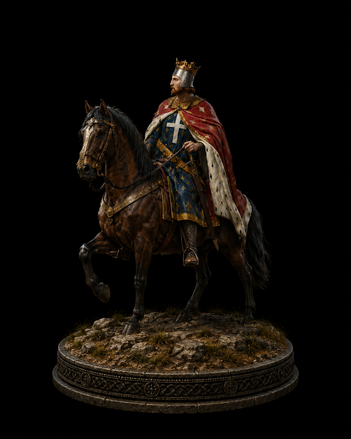 Richard the Lionheart 3D Statue | King Richard I Crusader Collectible | Medieval English King Figure | Legendary Knight Sculpture | Historical Warrior Decor