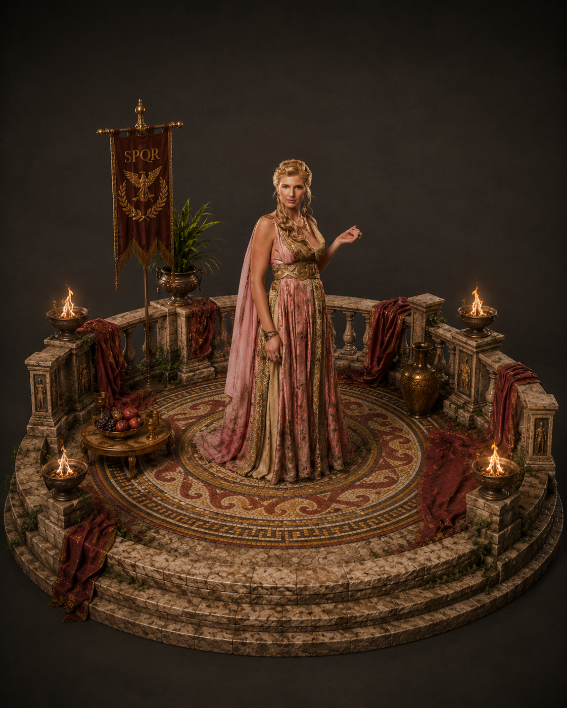 Ilithyia from Spartacus 3D Hand-Painted Diorama | Roman Noblewoman Collectible | Historical TV Series Miniature Statue