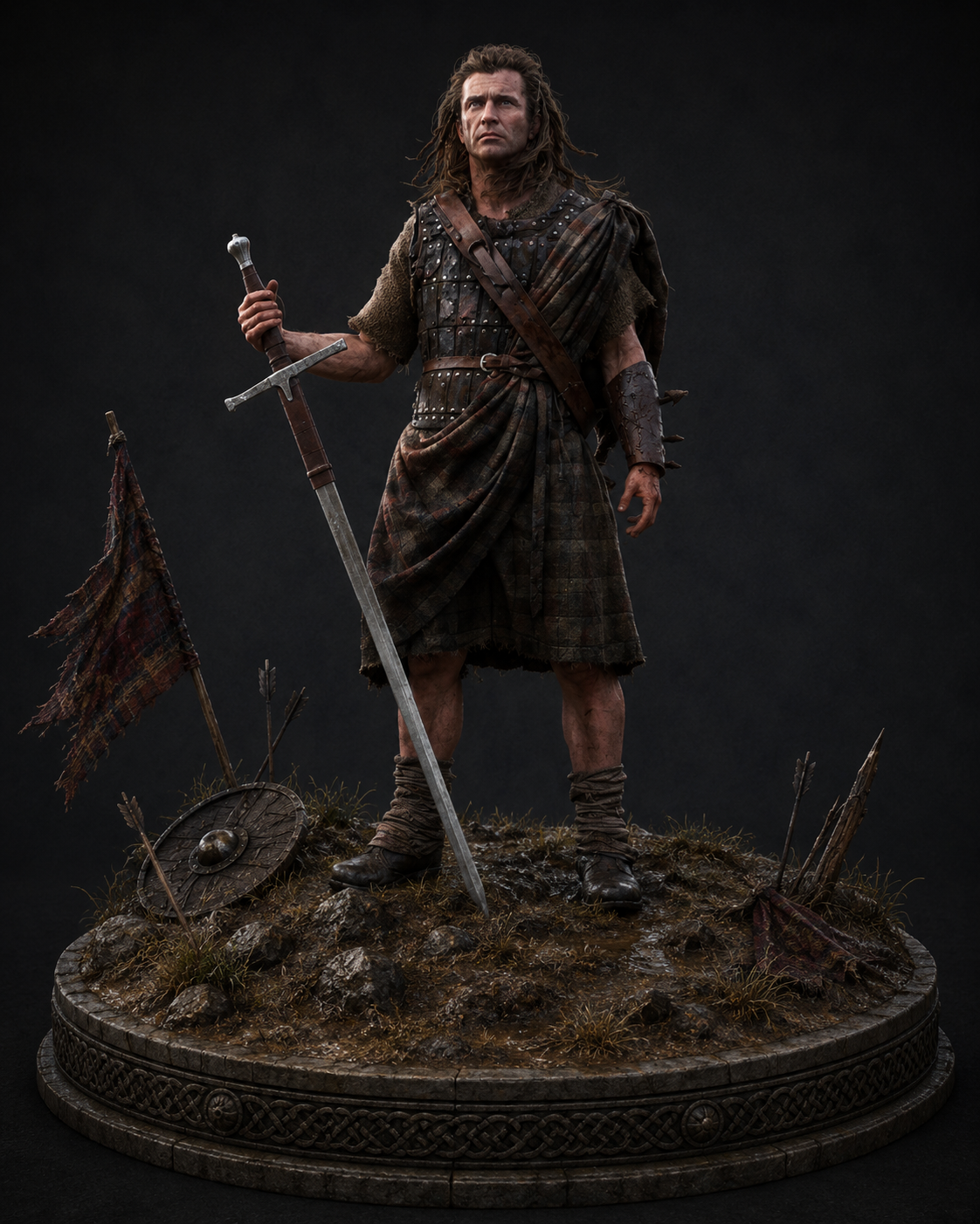William Wallace Statue | Scottish Warrior Collectible | Braveheart Inspired Medieval Hero Figure | First War of Scottish Independence Sculpture | Scottish History Decor