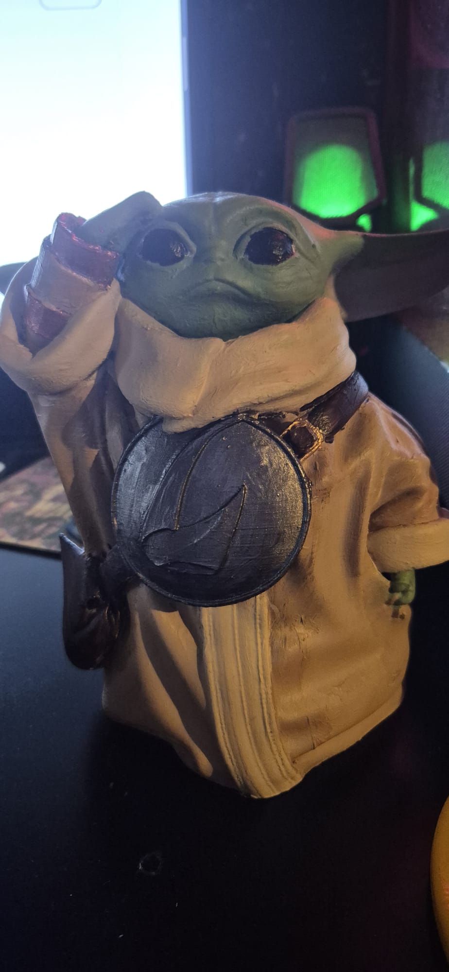 Grogu Assassin 3D Figurine | Hand Painted Galactic Collector | Fantasy Hooded Alien Statue | Sci-Fi Display Decor
