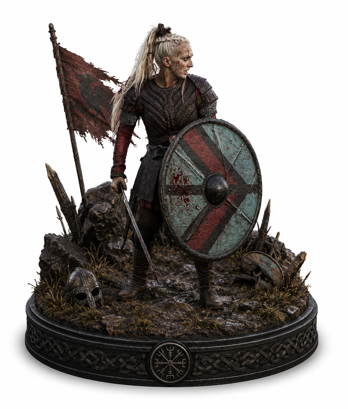 Torvi 3D Hand-Painted Figurine | Vikings Inspired Shieldmaiden Statue | Norse Warrior Collectible | Handmade Viking Display