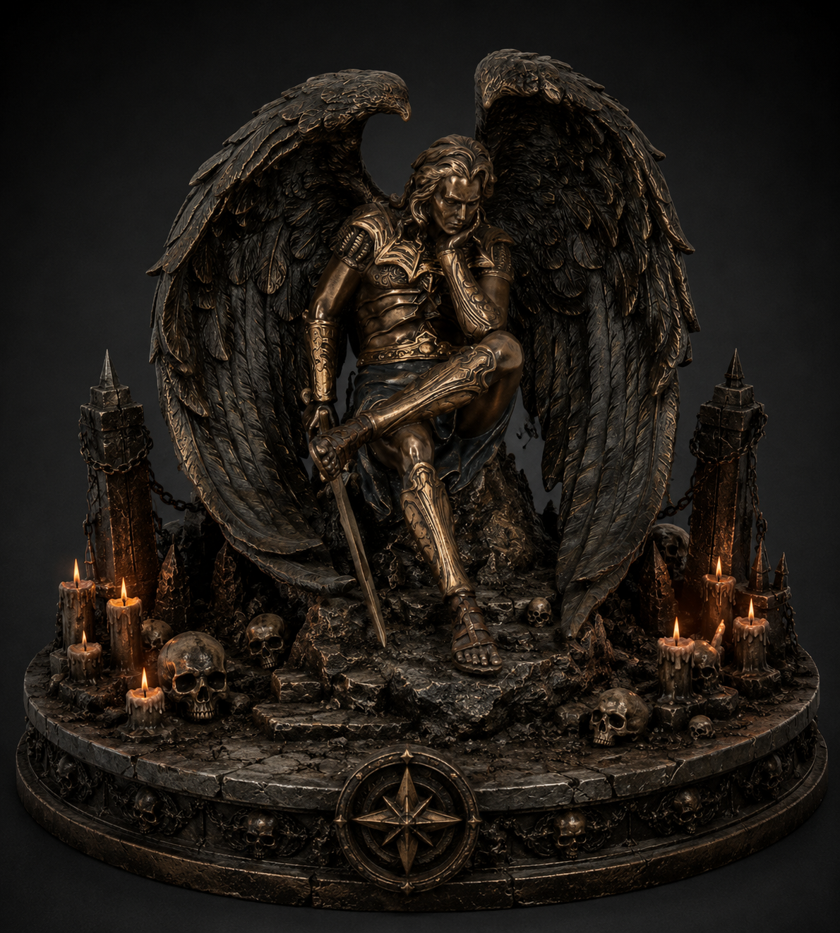 Archangel Lucifer 3D Statue | Hand-Painted Lightbringer Sculpture | Fallen Angel Collectible | Biblical Fantasy Decor | Gothic Display Figure