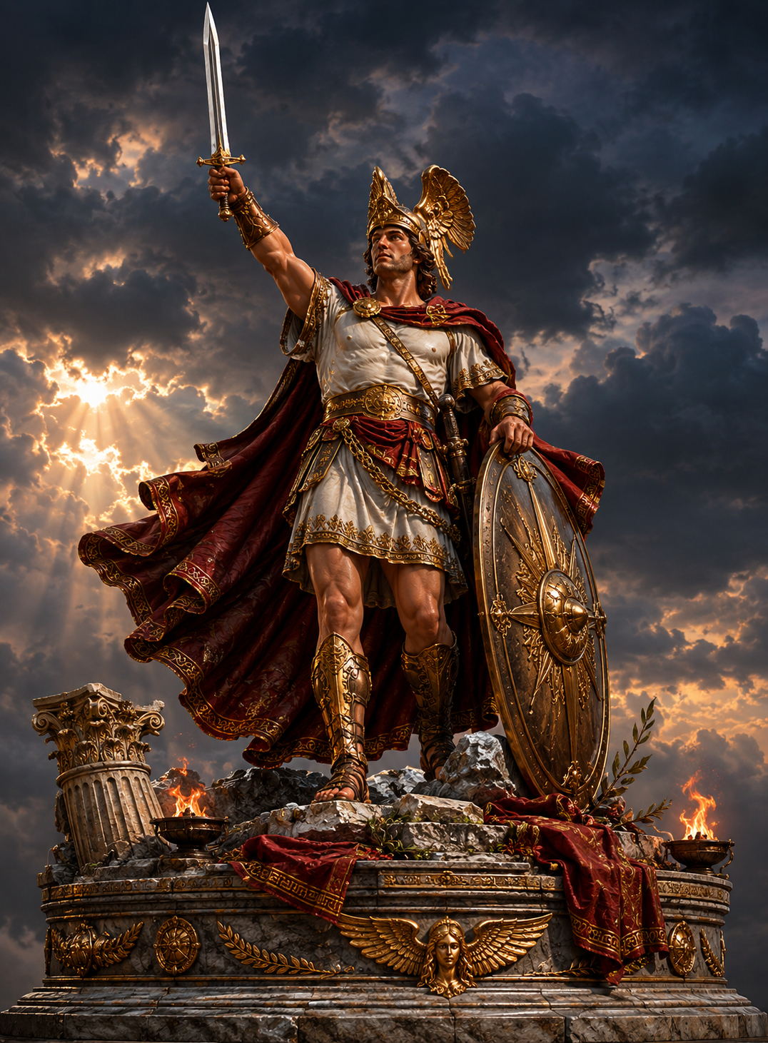 Arminius 3D Statue | Germanic Warrior King Collectible | Battle of Teutoburg Forest Figure | Roman Empire Defeater Sculpture | Ancient History Decor