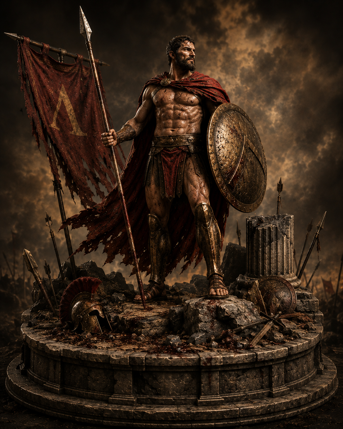 King Leonidas Statue | Spartan Warrior Collectible | 300 Inspired Greek Hero Figure | Ancient Greece Decor | History Lover Gift