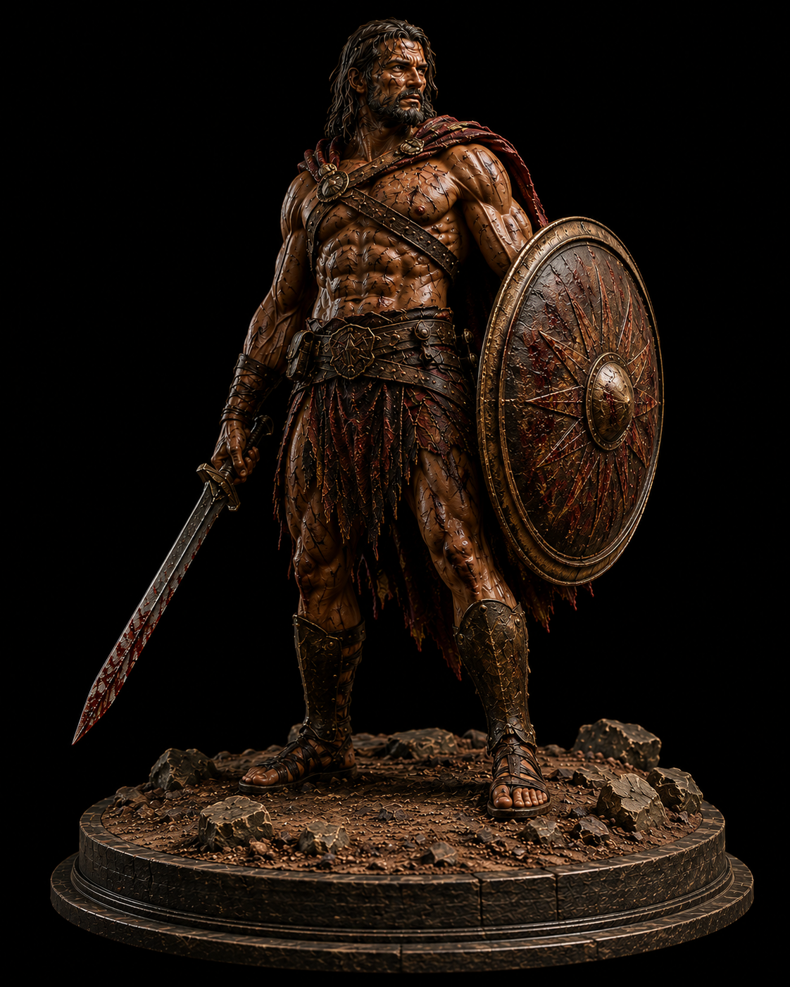 Spartacus 3D Warrior Statue | Legendary Gladiator Rebel Leader Collectible | Ancient Rome Figure | Historical Warrior Sculpture | Roman Gladiator Decor