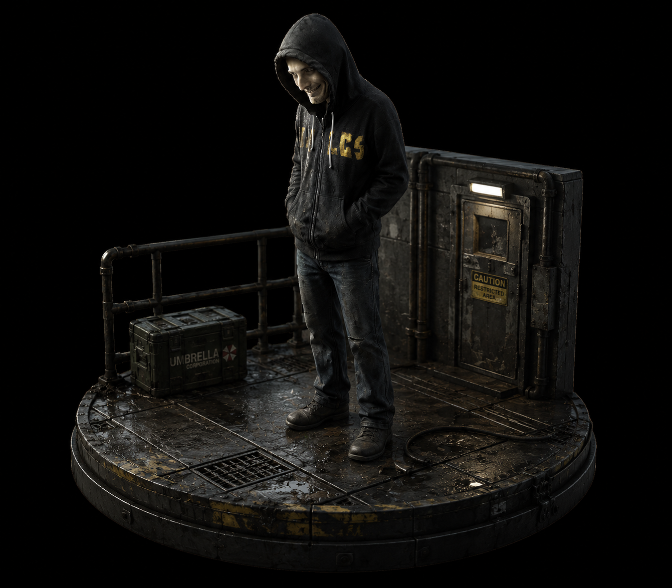 Lucas Baker 3D Hand-Painted Diorama | Resident Evil 7 Inspired Statue | Handmade Horror Gaming Collectible