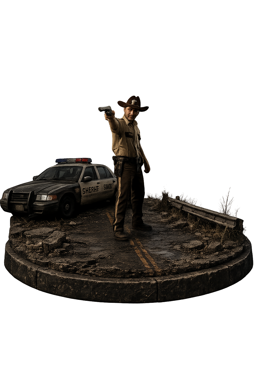 Rick Grimes 3D Statue | Hand-Painted Zombie Apocalypse Sheriff Figure | Collector Display | Survival Horror Decor