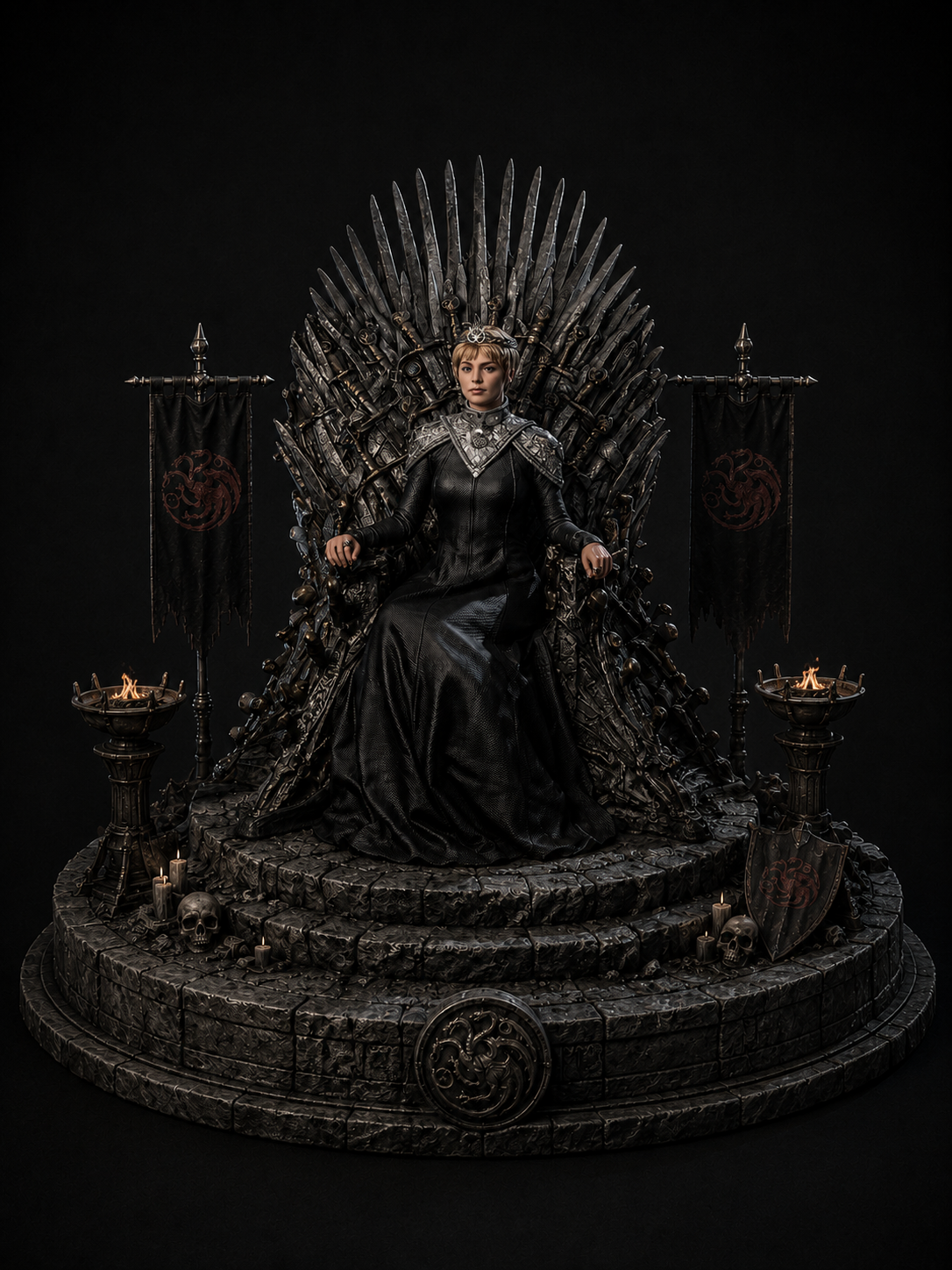 Cersei Lannister 3D Figurine | Hand Painted Iron Throne Collectible | Queen of Westeros Display Statue | Fantasy Collector Gift