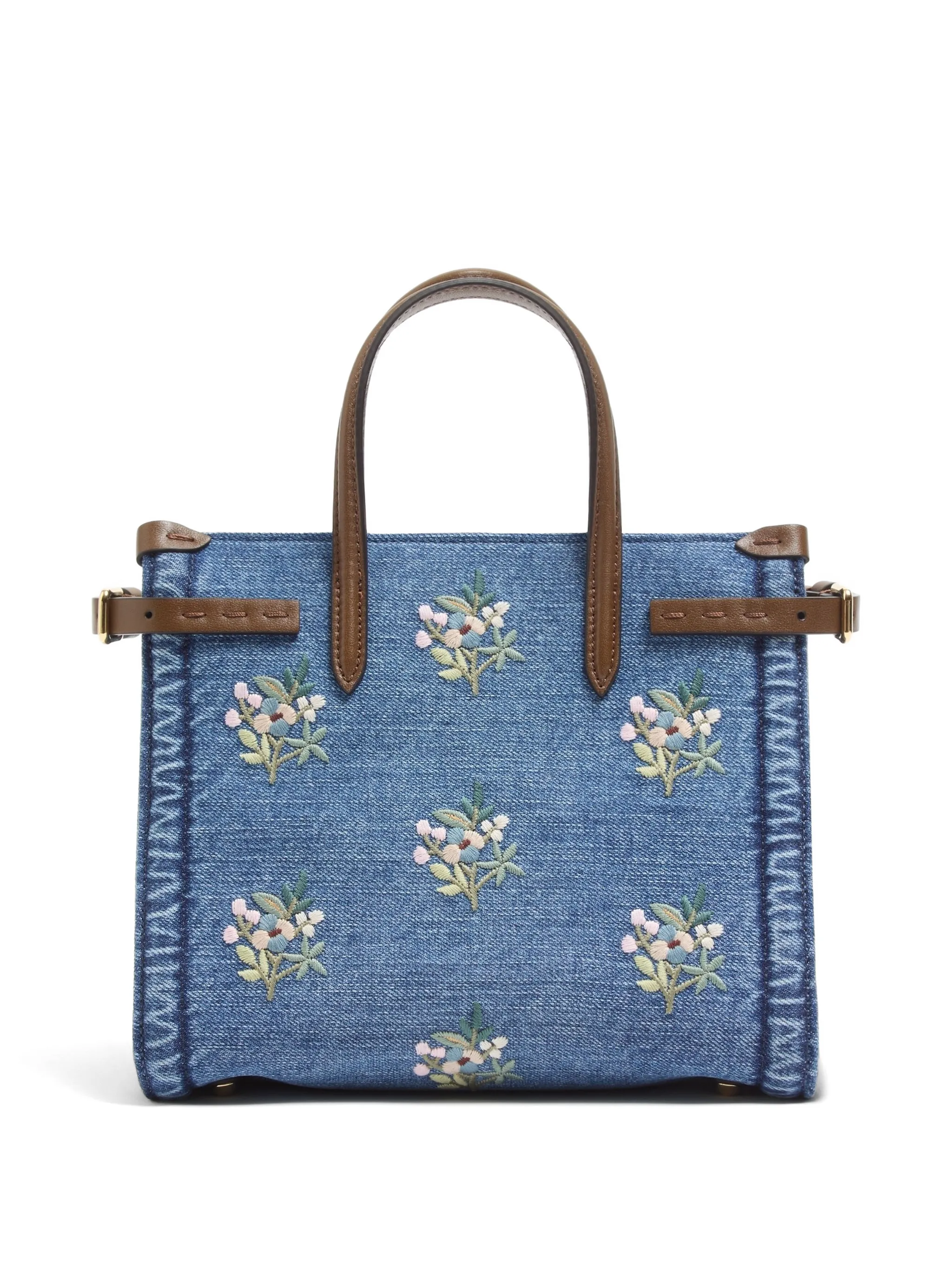 Valentino Garavani Antibes small embroidered denim shopping bag