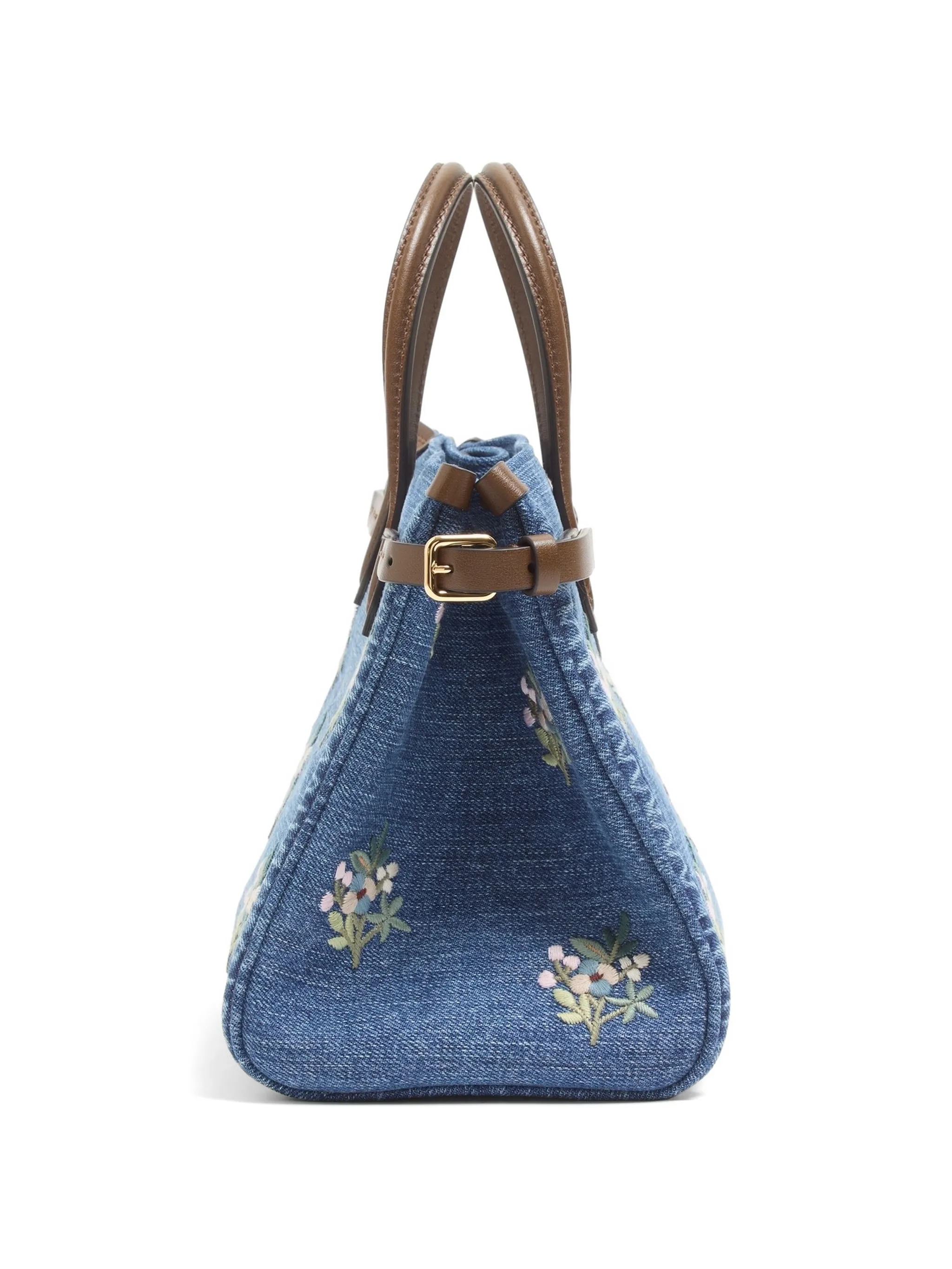 Valentino Garavani Antibes small embroidered denim shopping bag