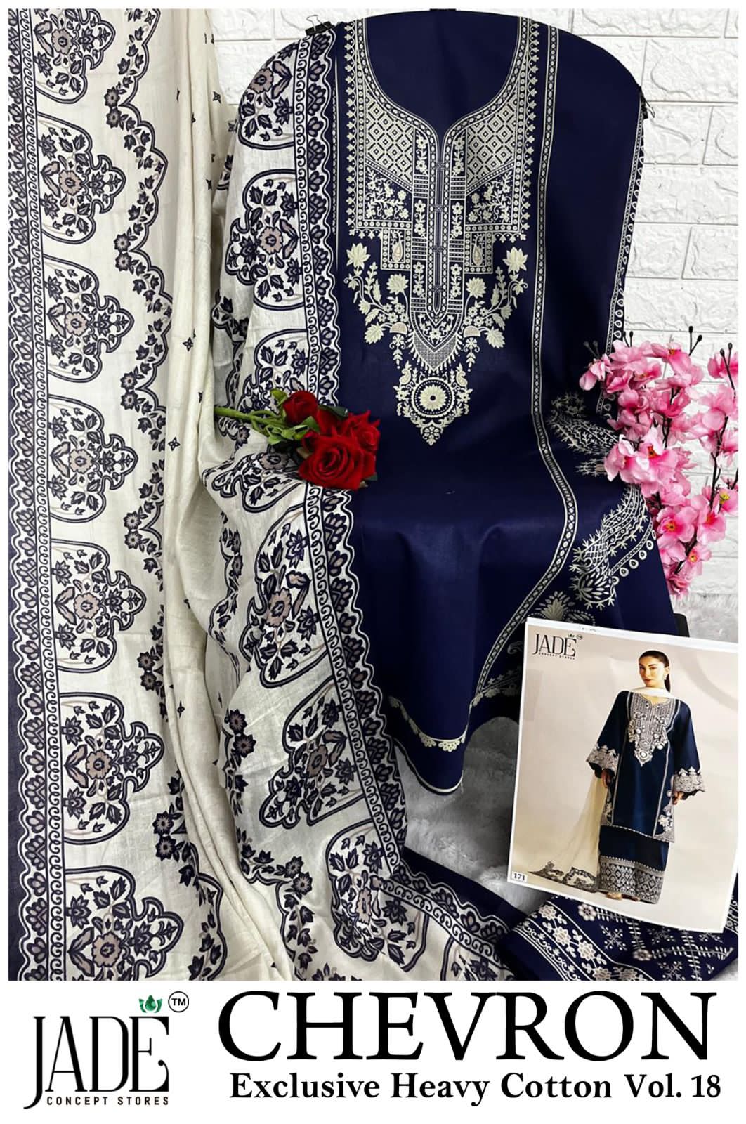 Chevron By Jade Printed Lawn 