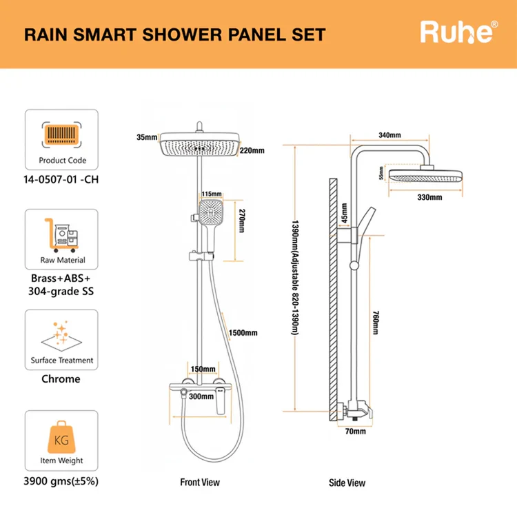 Premium Rainfall Shower Set