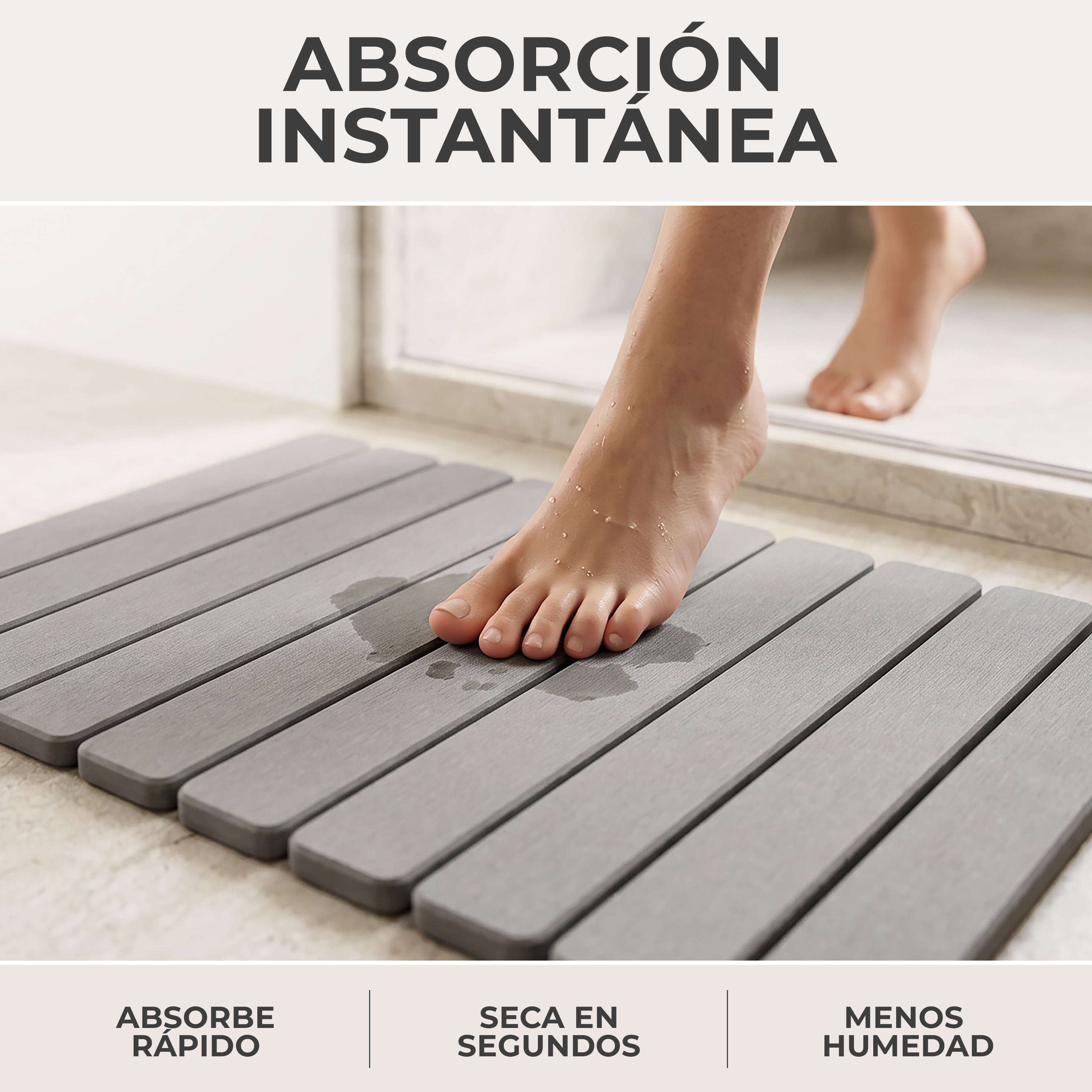 Alfombra de baño plegable de diatomita