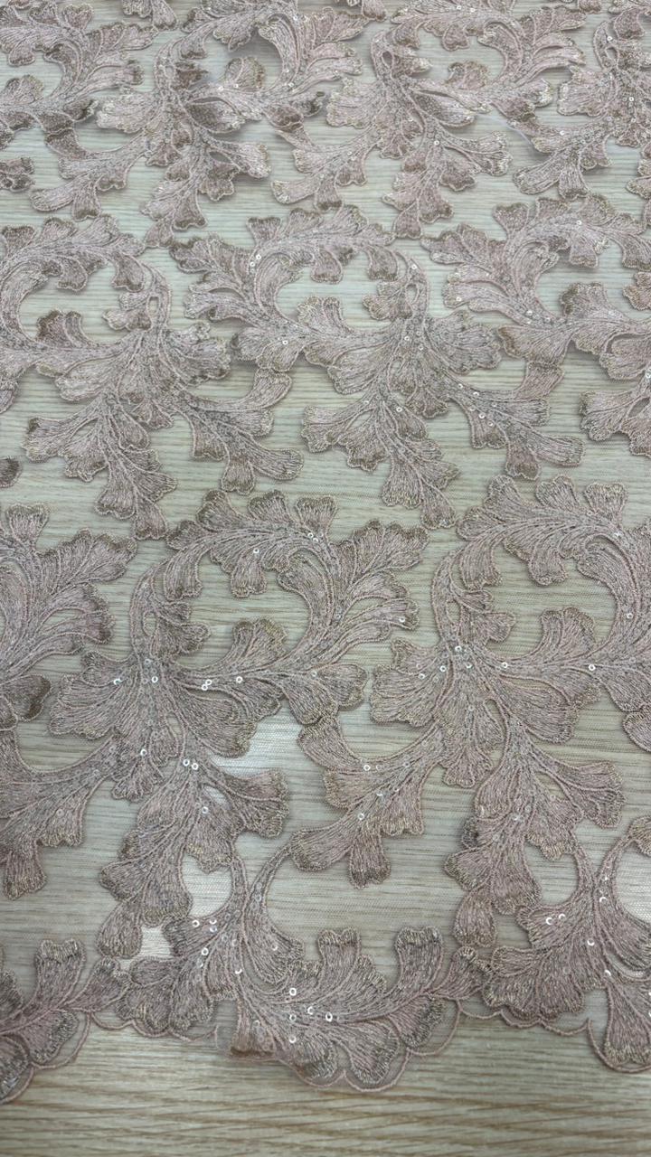 Renda arabesco com paetê 