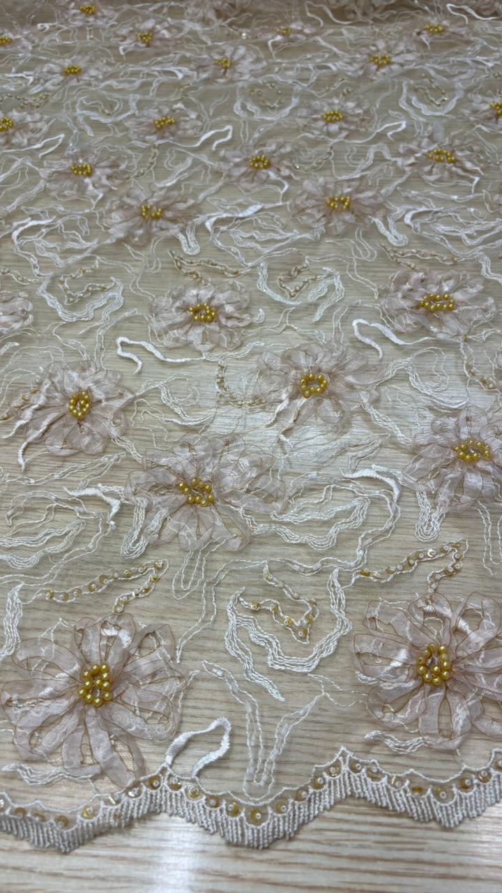 Renda de fita organza bordada