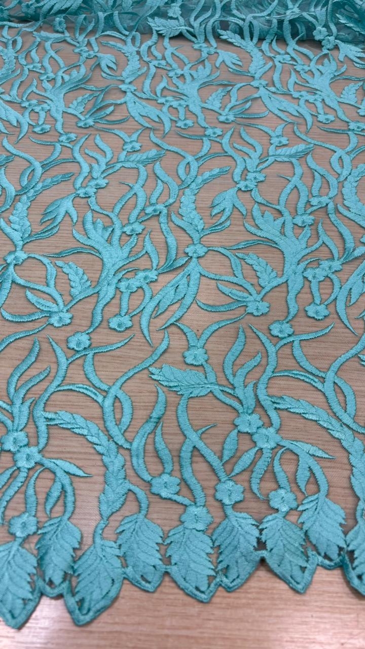 Renda Bordada Turquesa