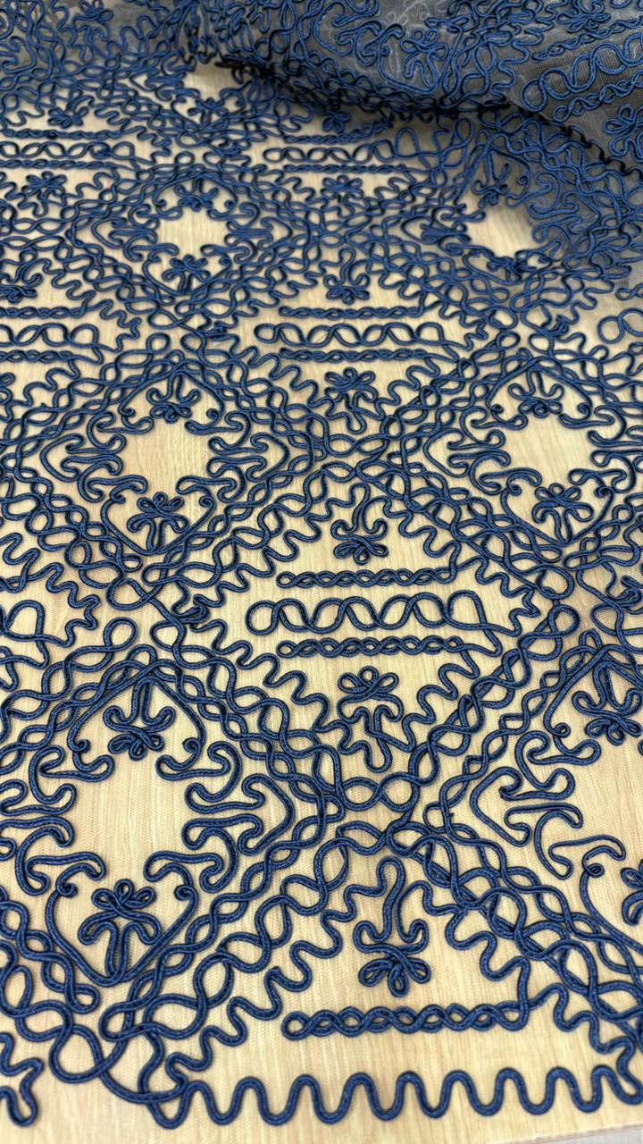 Renda Guipir Azul Marinho