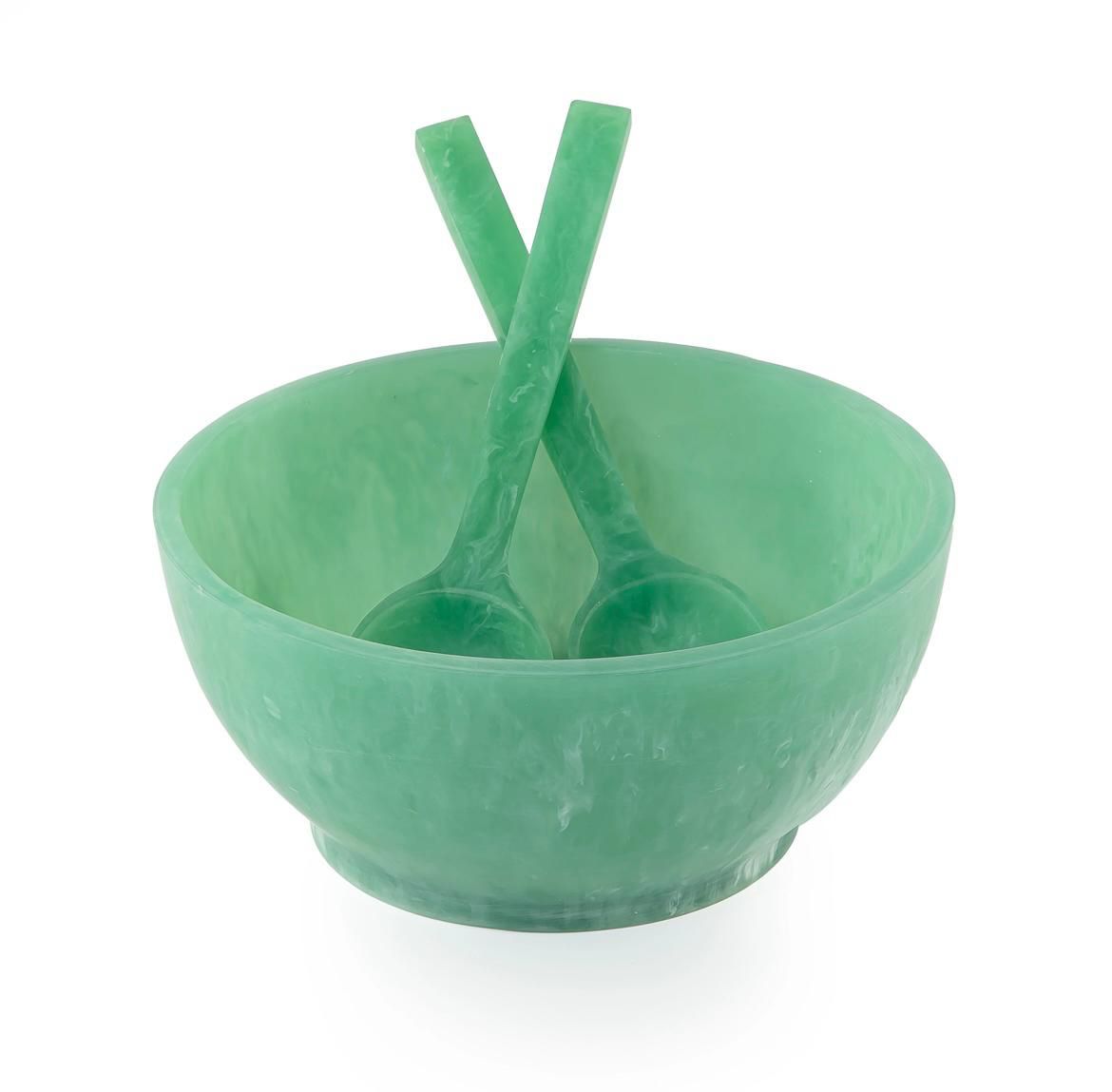 Green Marble Salad Bowl Set