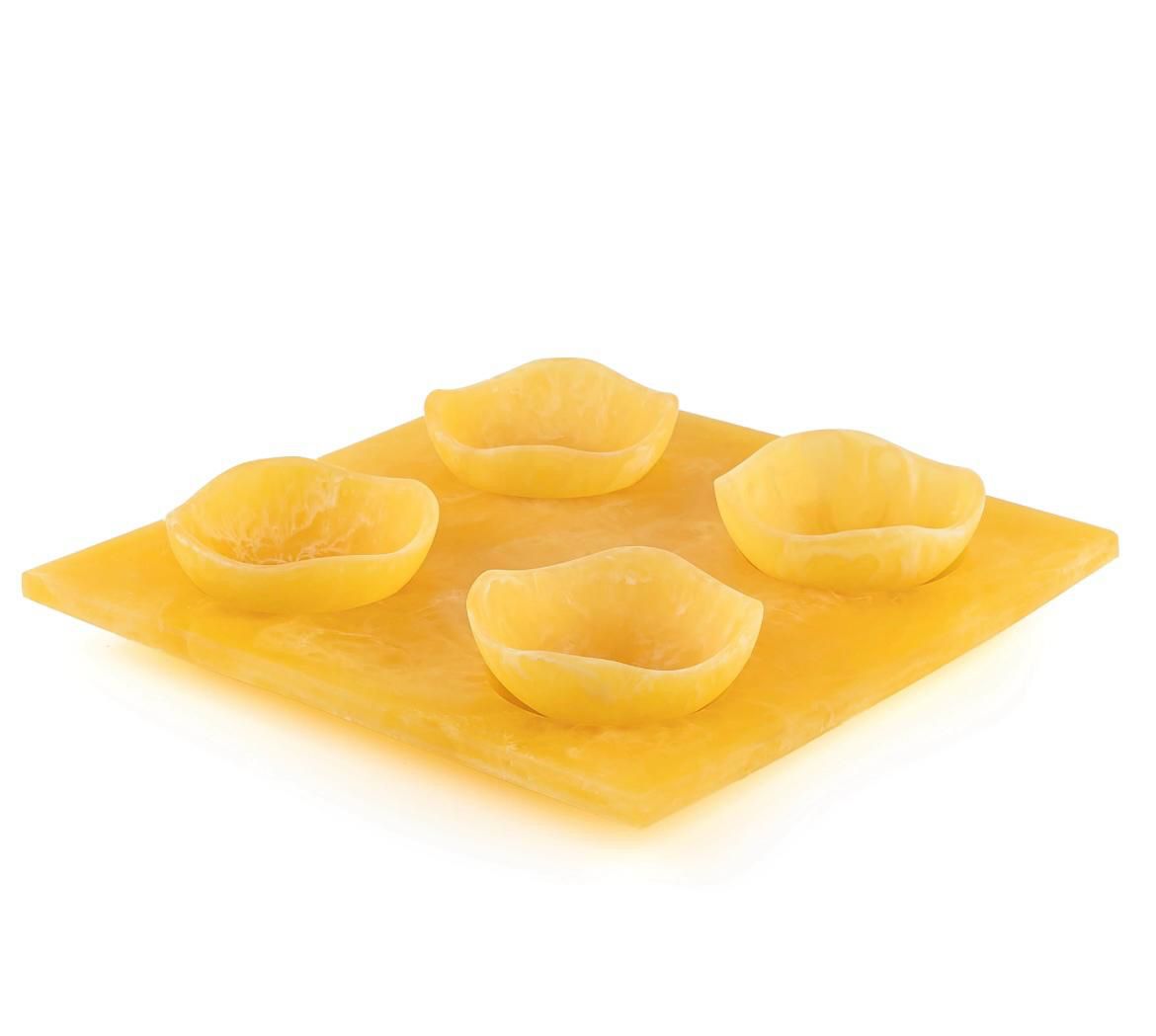 Onyx Square Dessert Plate with Bowls