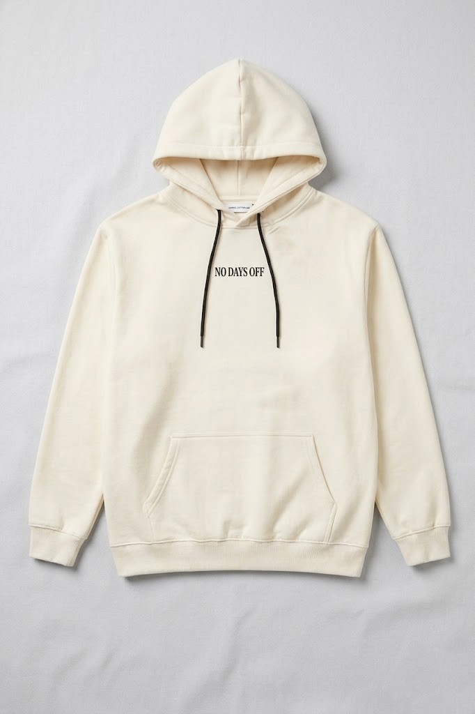 Hoodie "No Days Off" – Bone White Edition