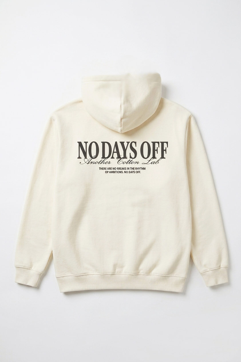 Hoodie "No Days Off" – Bone White Edition