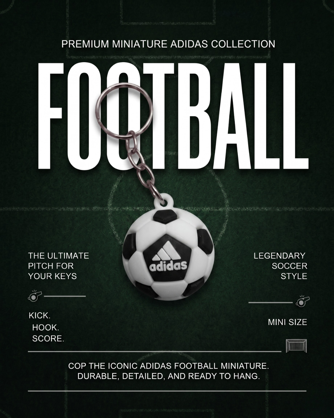 Miniature Adidas Football Keychain