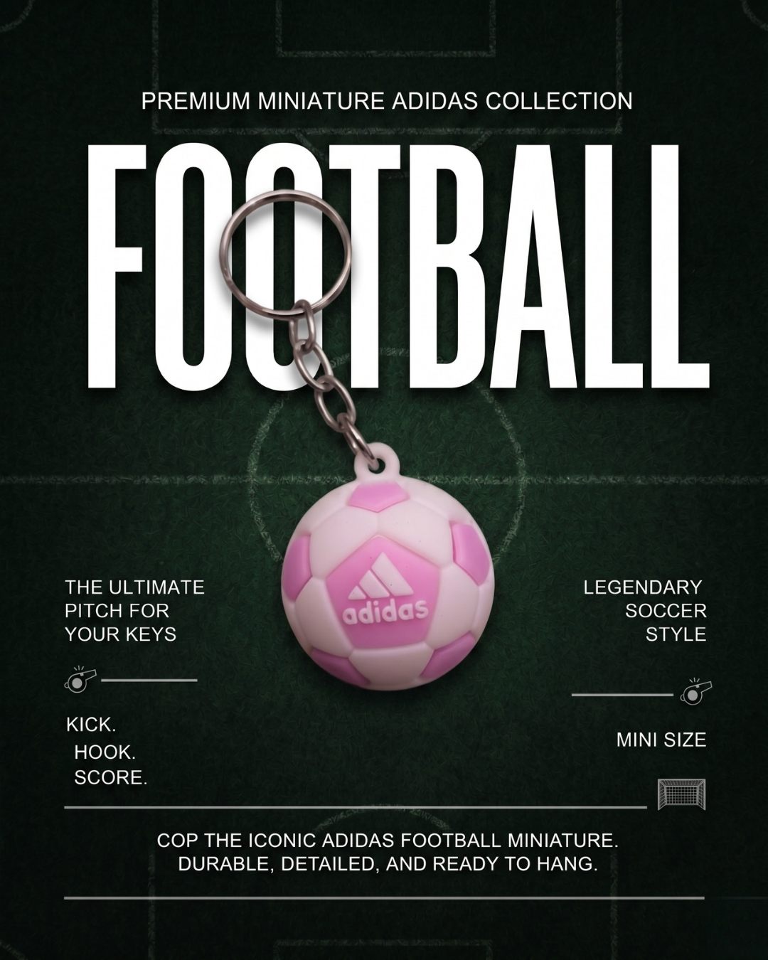 Miniature Adidas Football Keychain