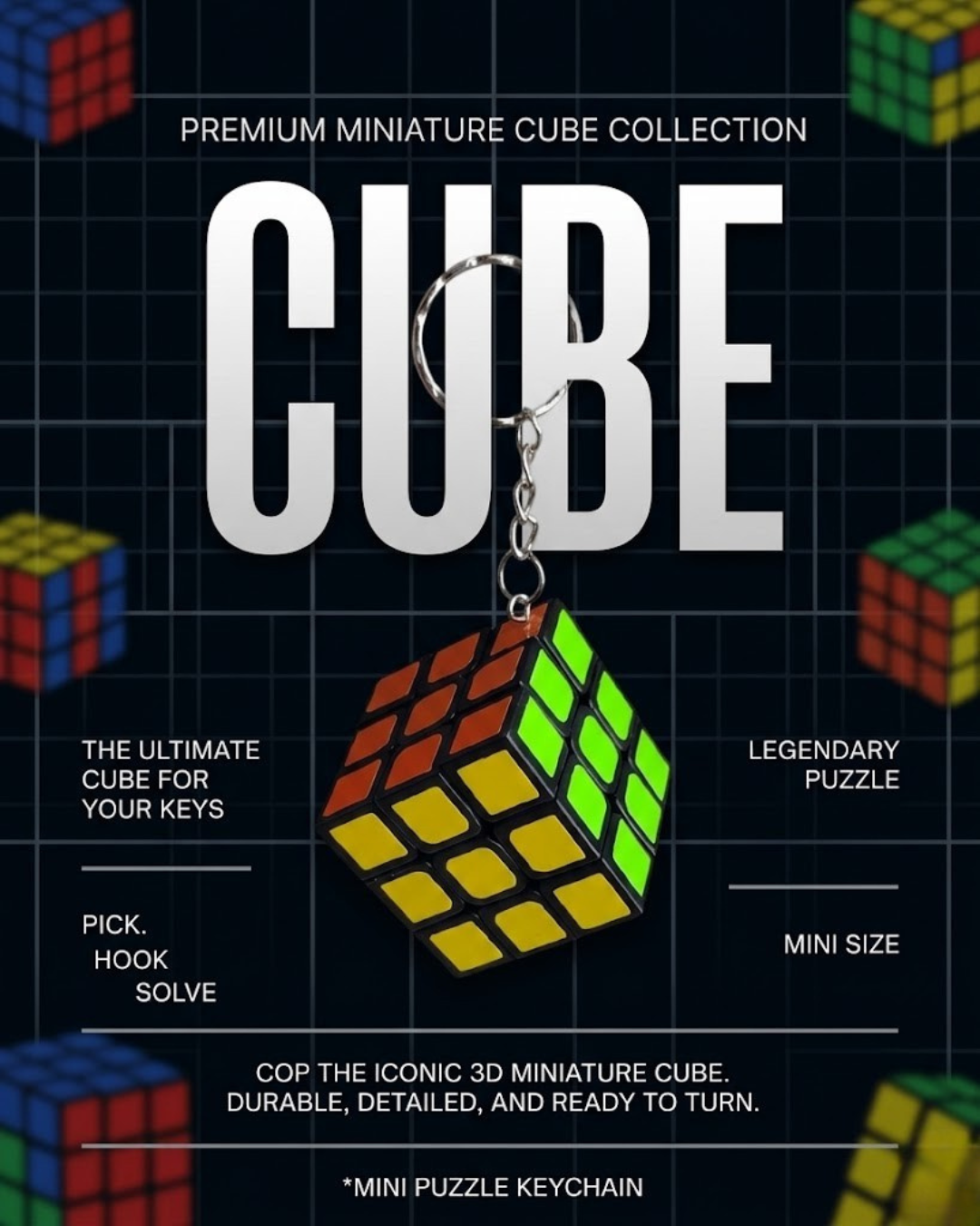 Miniature Cube Keychain