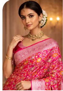 Premium Mashru Silk Saree with Full Body 5-Color Meenakari Weaving