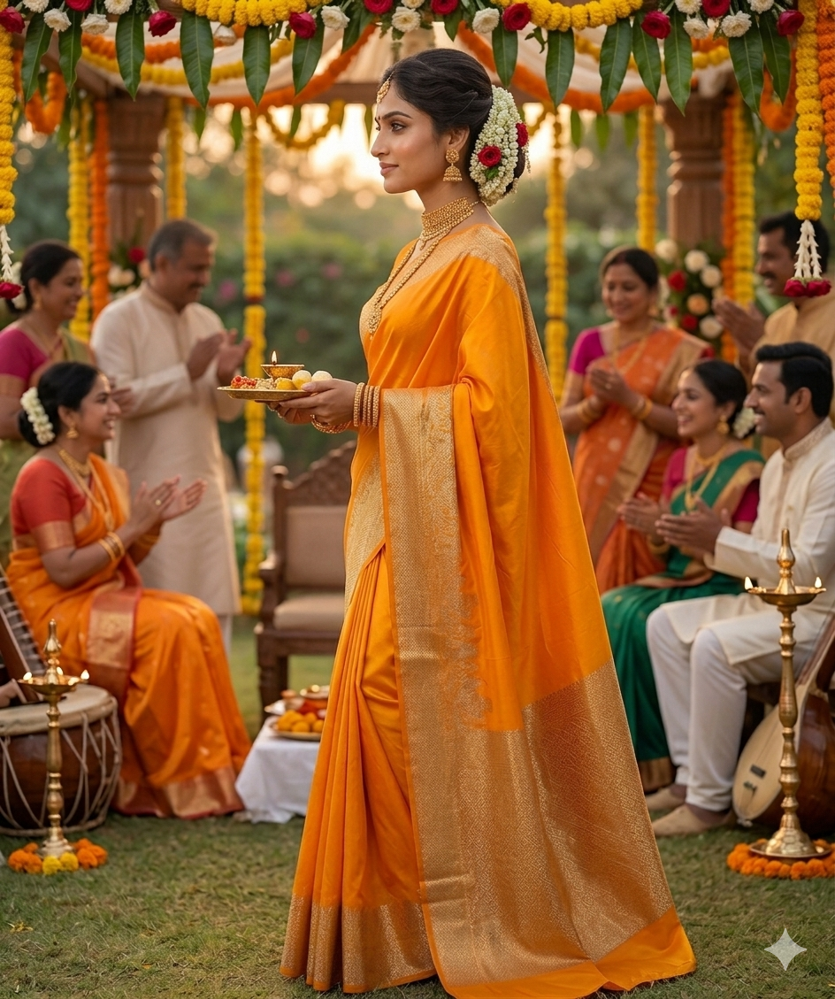 Banarasi Silk Ghat Design Saree with Ganga Boat Pallu | Heritage Collection