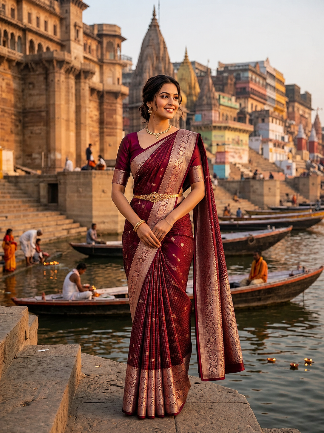 Banarasi Silk Saree Inspired by Kanjivaram Design | Lightweight Festive Wear Saree