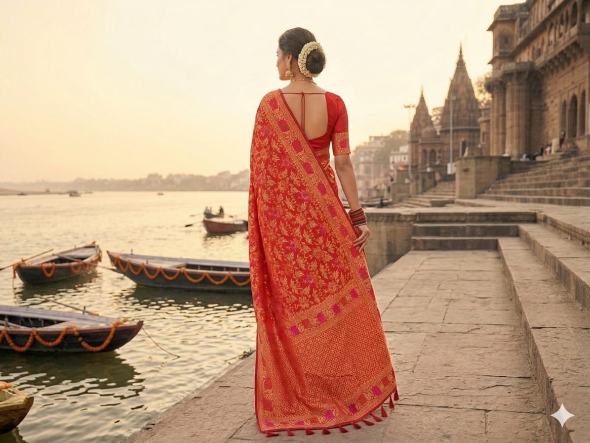 Red Dola Silk Saree | Premium Wedding & Festive Wear Saree for Women | Elegant Traditional Saree | Mishika Sarees