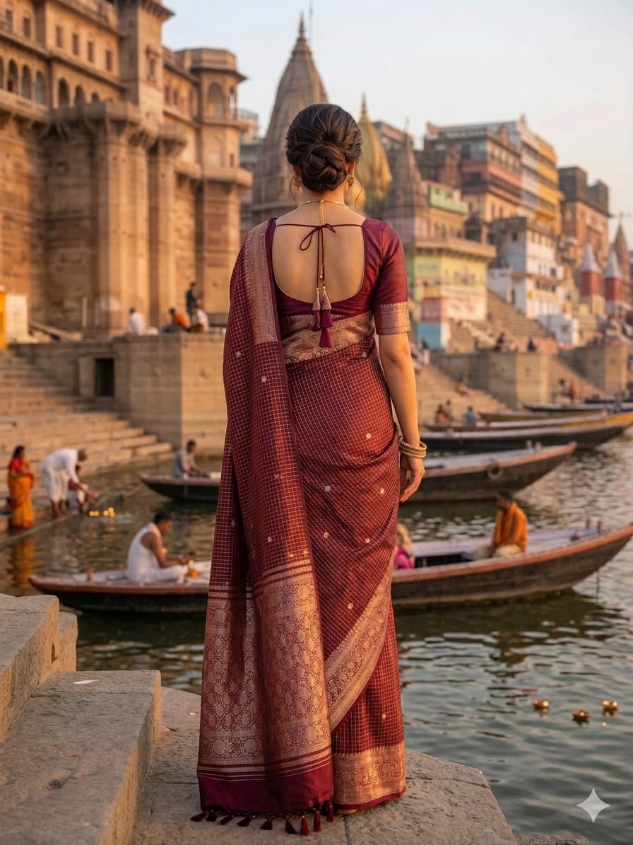 Banarasi Silk Saree Inspired by Kanjivaram Design | Lightweight Festive Wear Saree