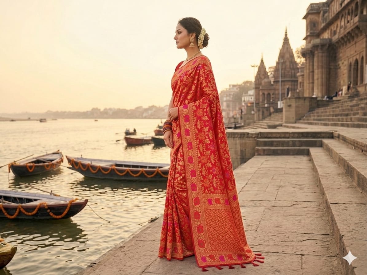 Red Dola Silk Saree | Premium Wedding & Festive Wear Saree for Women | Elegant Traditional Saree | Mishika Sarees