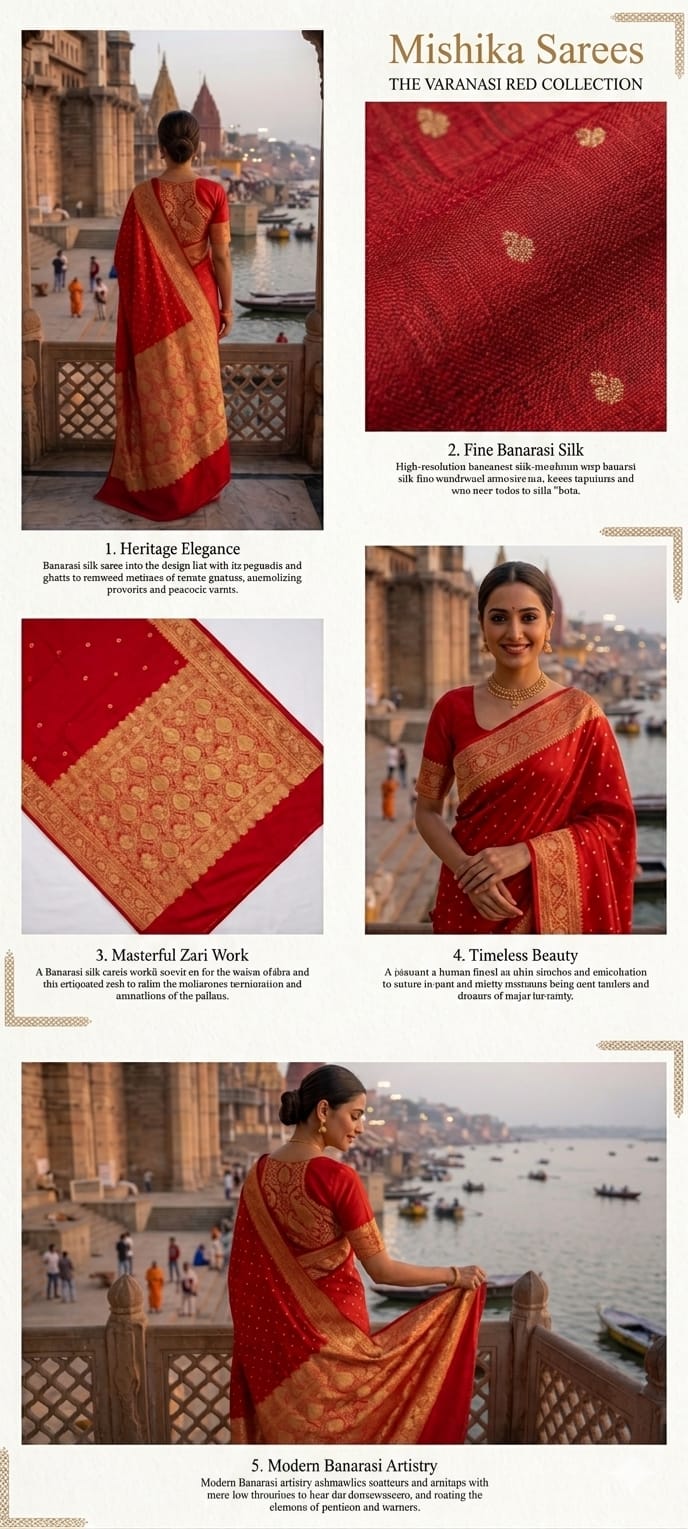 Vermilion Red Katan Silk Saree with Zari Border | Luxury Wedding & Festive Wear