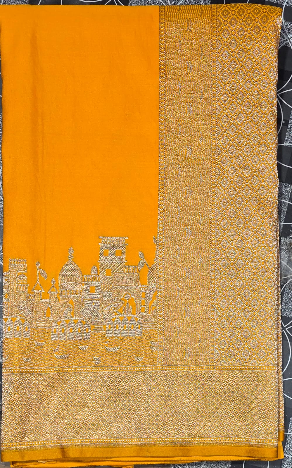 Banarasi Silk Ghat Design Saree with Ganga Boat Pallu | Heritage Collection