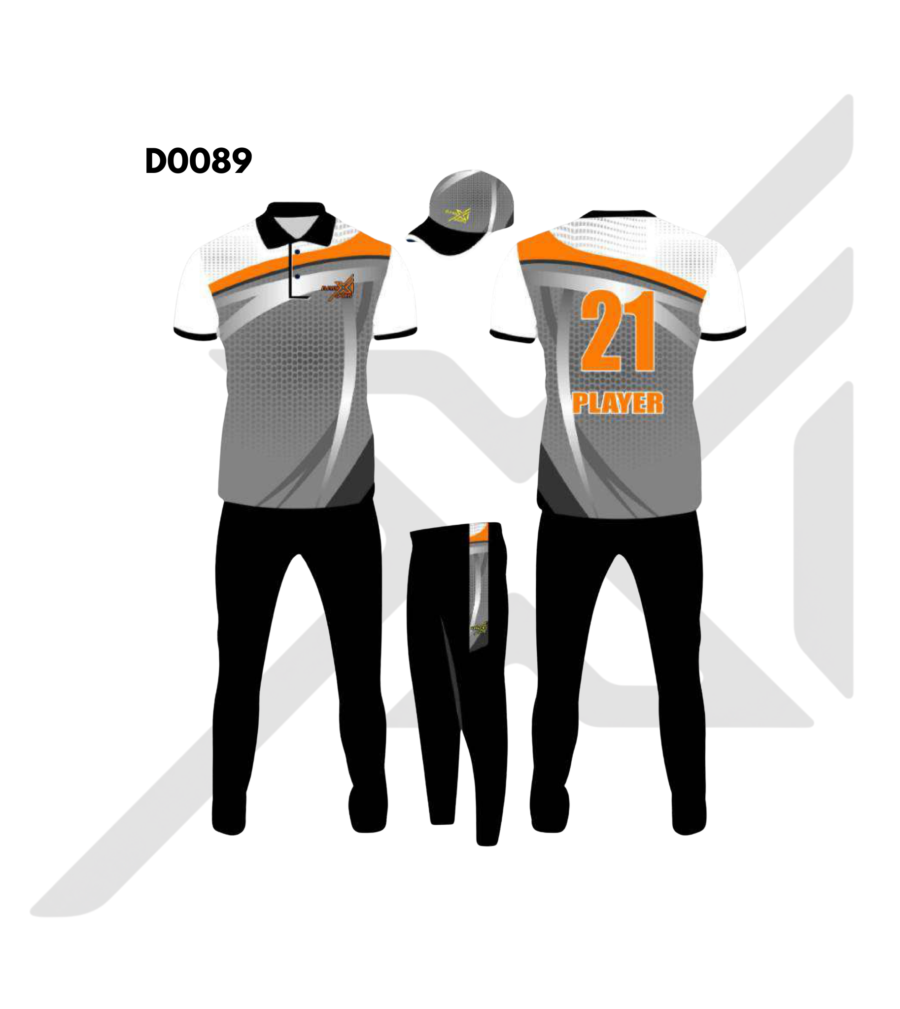 Grey White Abstract Brush Stroke Cricket Kit – Design 0089 (Es-D0089)