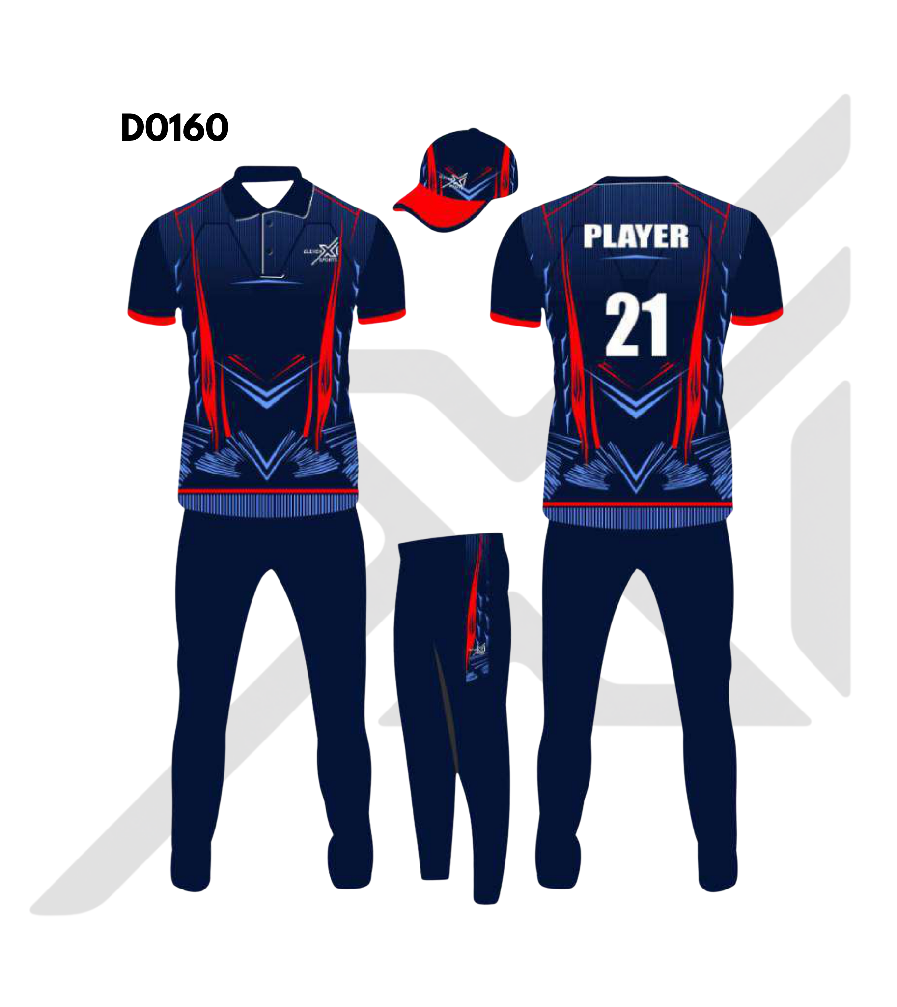 Navy Blue White Abstract Brush Stroke Cricket Kit – Design 0160 (Es-D0160)