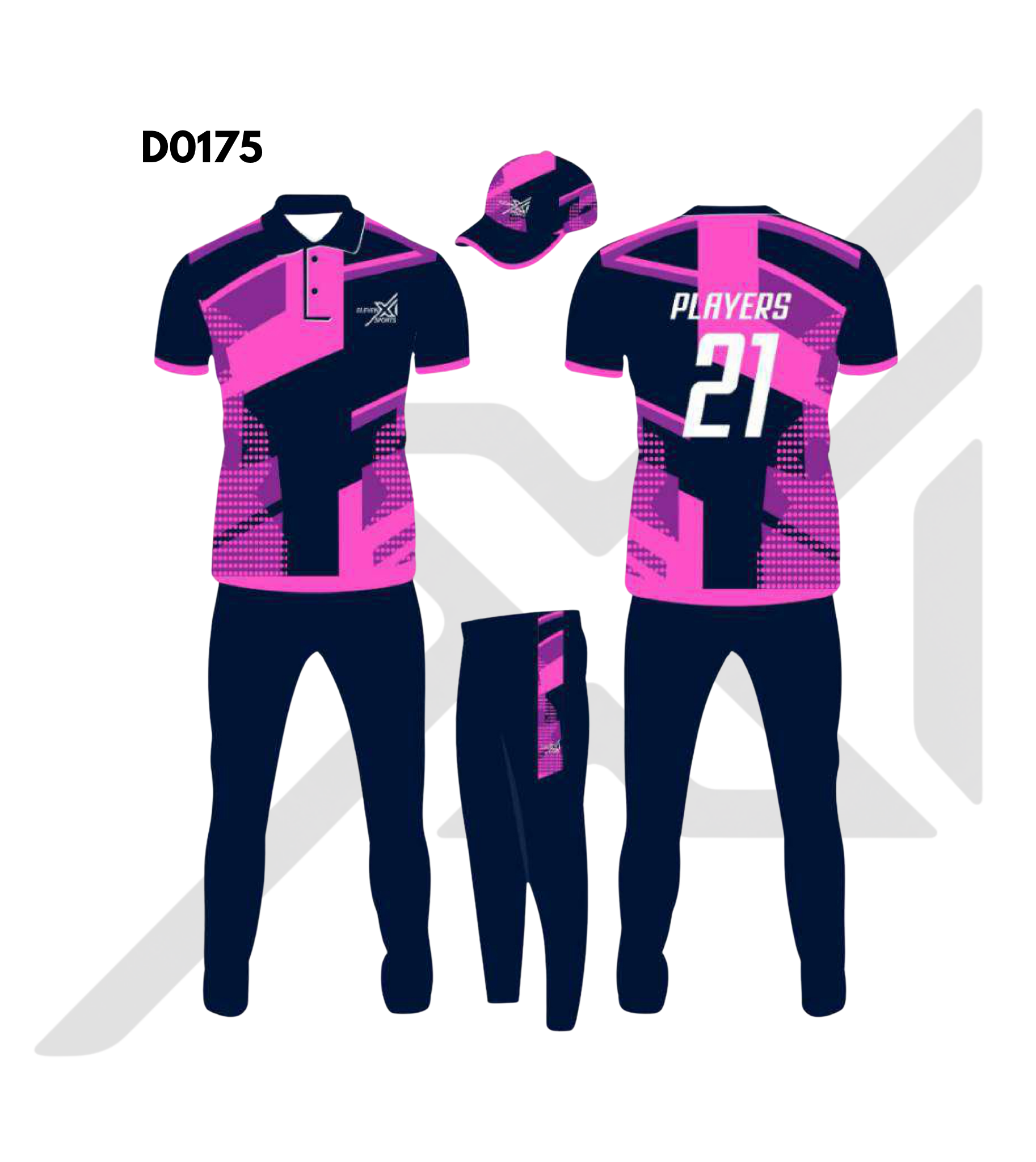 Navy Blue Pink Paint Splash Cricket Kit – Design 0175 (Es-D0175)