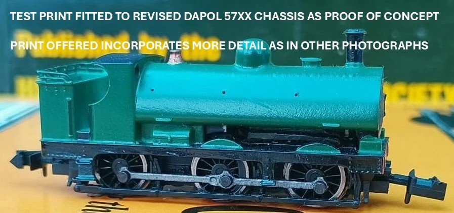 2mm scale N gauge GWR 27xx loco body for Dapol chassis