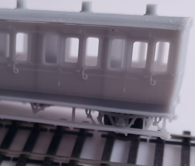 2mm Scale N gauge Dean GWR T22 brake third four wheel coach body and roof