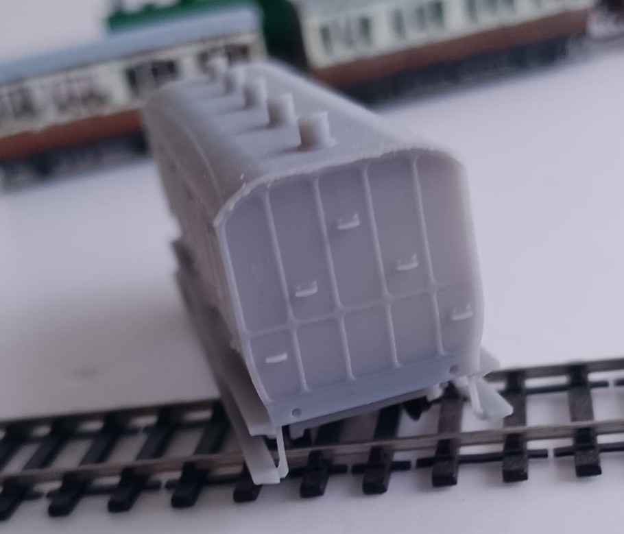 2mm Scale N gauge Dean GWR T22 brake third four wheel coach body and roof