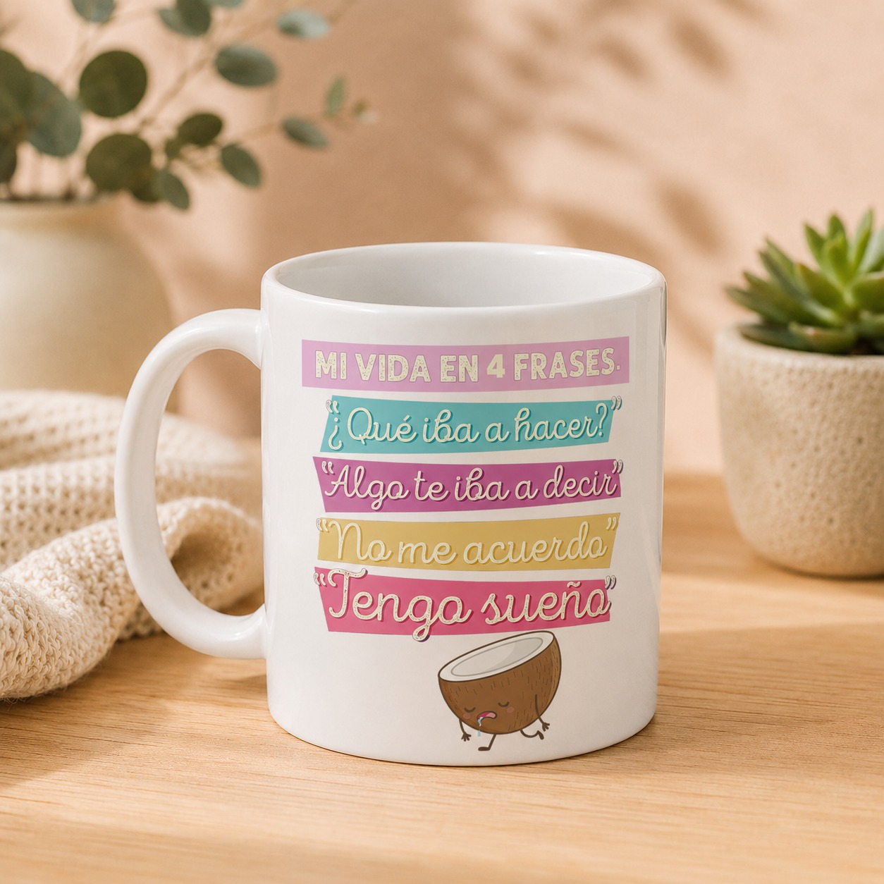 Taza Humor "Mi Vida en 4 Frases"