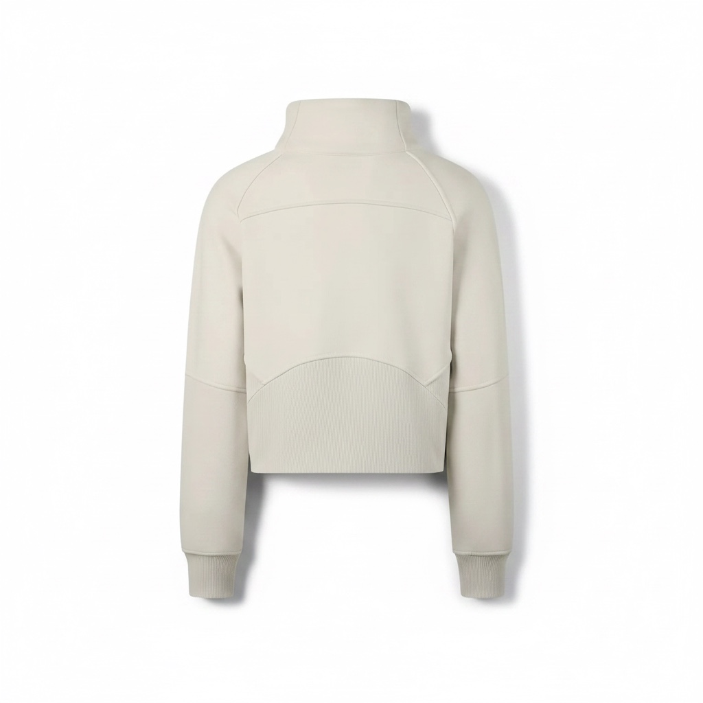 Cropped Half-Zipped Sweater (apricot)