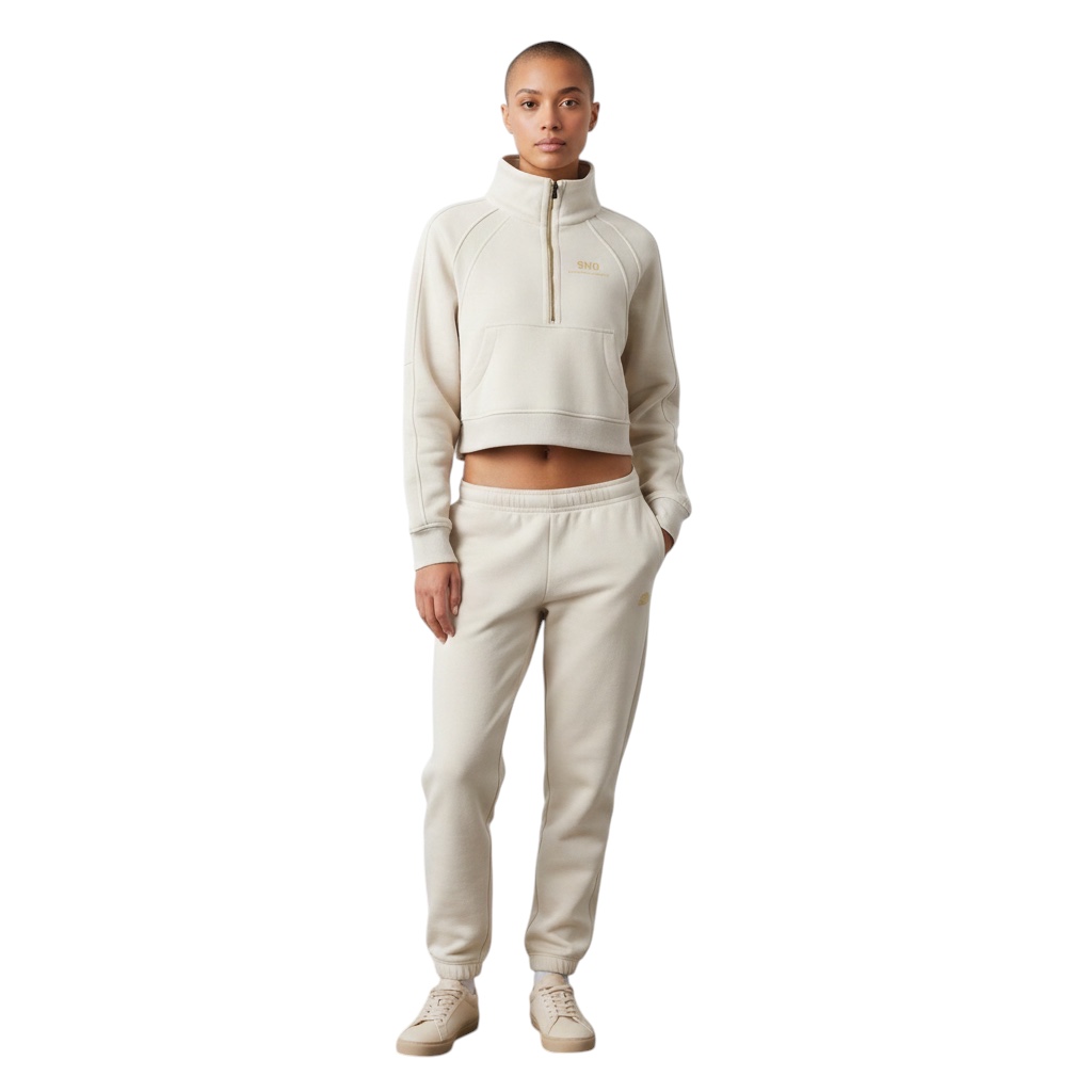 Cropped Half-Zipped Sweater (apricot)