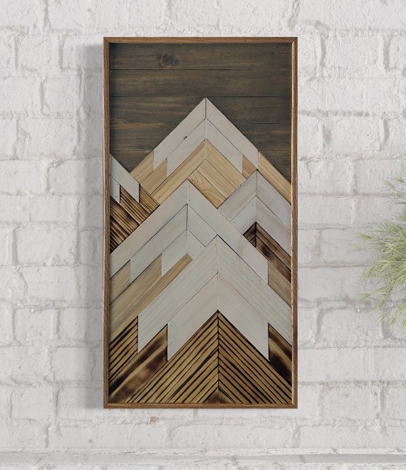Vertical Mountain Wood Wall Art